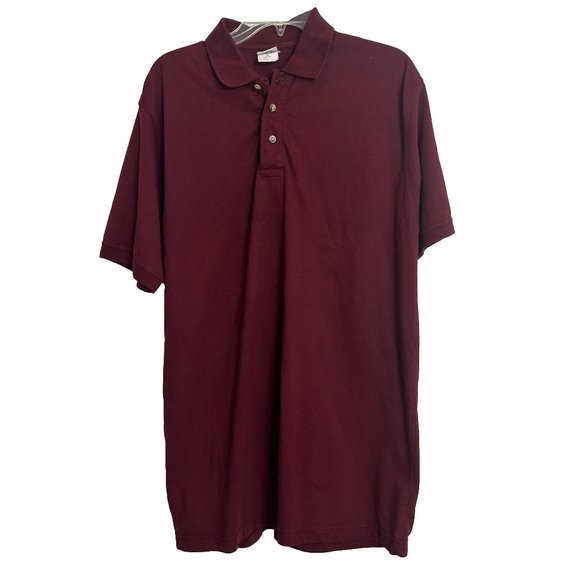 Subway Polo Short Sleeve Shirt Unisex Large Maroon Red Work Uniform Fast Food - Picture 1 of 7
